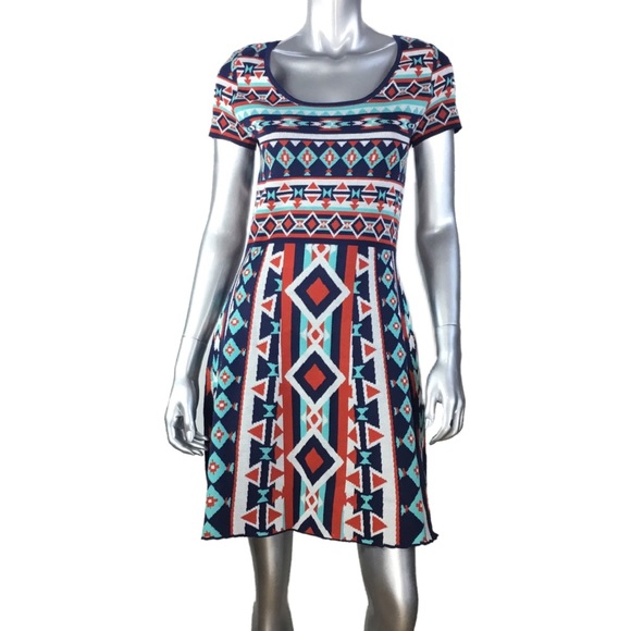 Flying Tomato Blue Knit A-Line Dress & Earrings - Picture 3 of 8